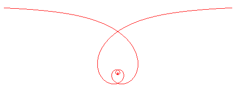 spirale à asymptote avec omega = 1/3